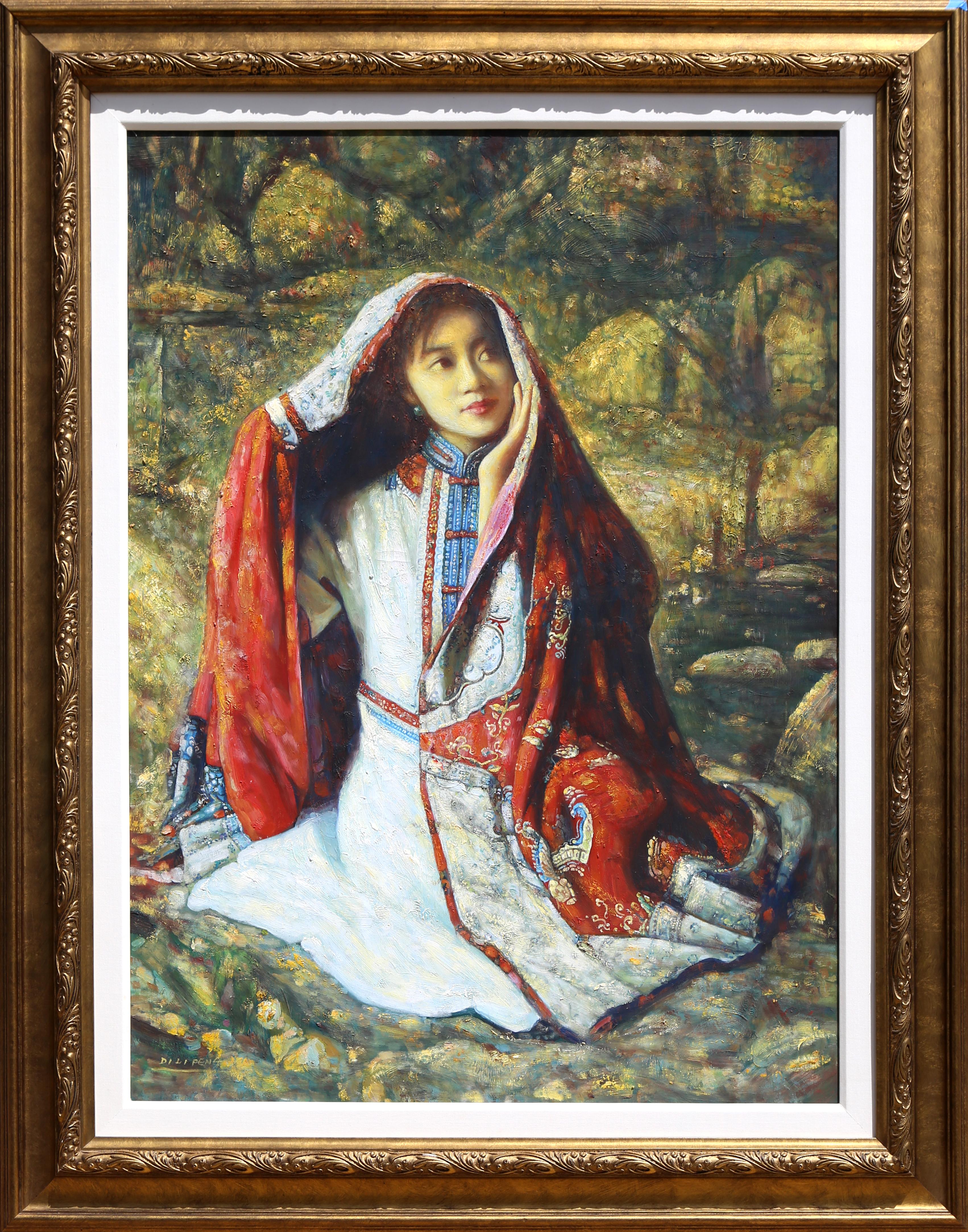 Artista: Di Li Feng, cinese (1958 - )
Titolo: Ragazza in abiti tradizionali
Anno: circa 2000
Medio: Olio su tela, firmato a sinistra.
Dimensioni: 51 x 38 pollici (129,54 x 96,52 cm)
Dimensioni della cornice: 64,5 x 51 pollici

Provenienza: Galleria