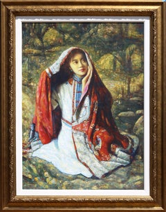 Girl in Traditional Clothing, Oil Painting