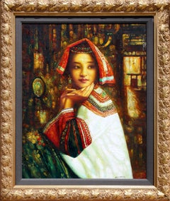Portrait of a Girl in Traditional Garb, Oil Painting