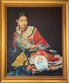 Femme allongée, peinture à l'huile de Di Li Feng