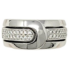 Di Modelo Pave Diamond Wide Band Ring in 18 Karat White Gold
