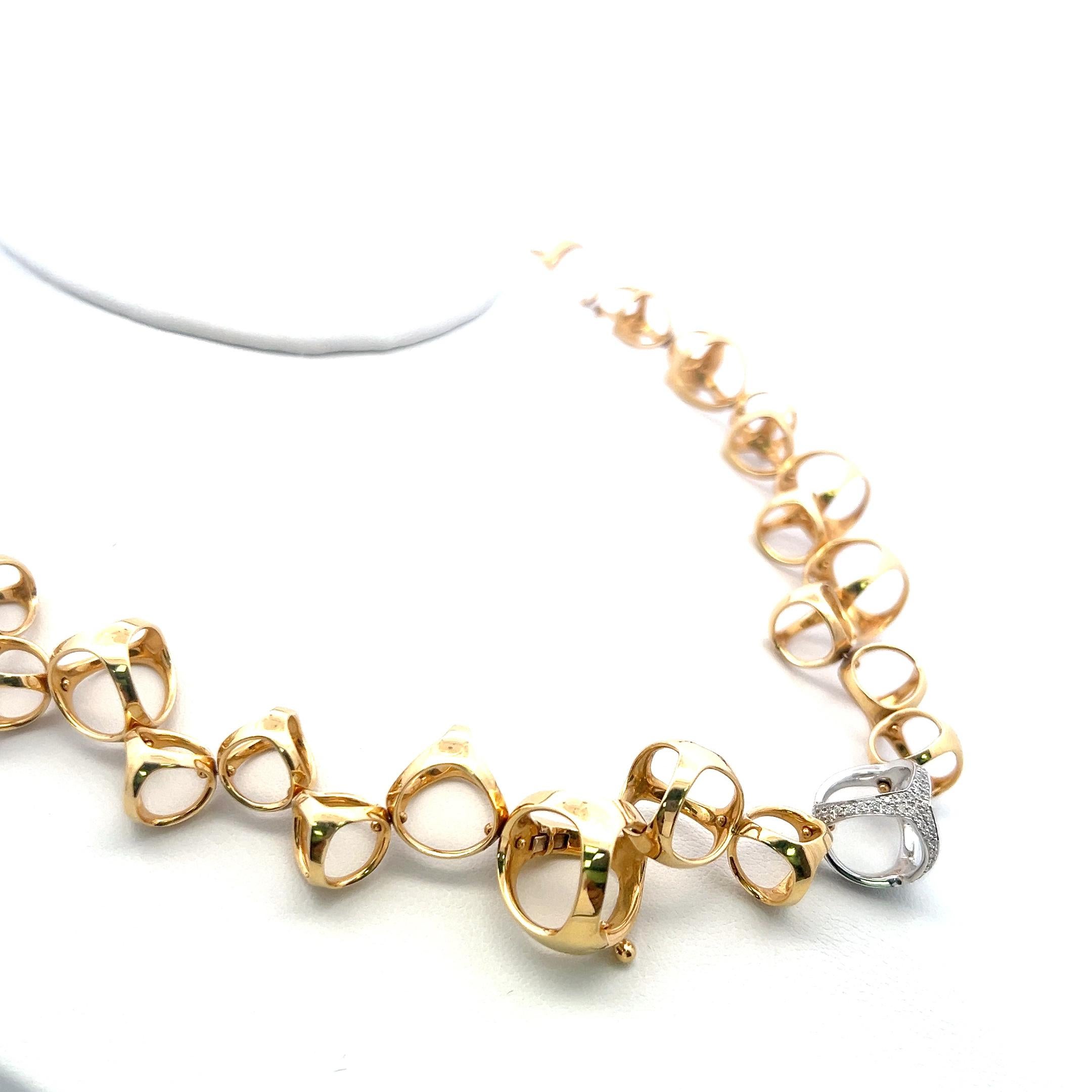 Di Modolo, collier à maillons en or bicolore 18 carats avec diamants ronds brillants de 0,60 carat en vente 6