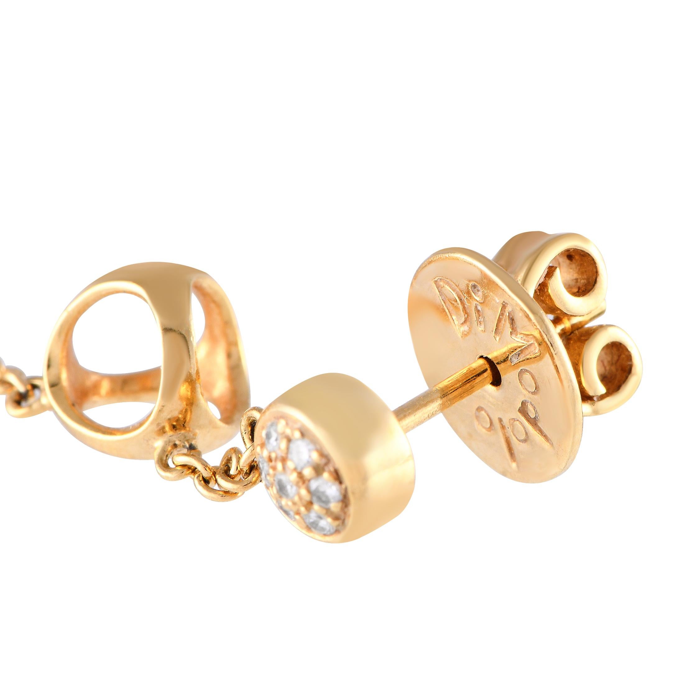 Round Cut Di Modolo 18K Yellow and White Gold 0.58ct Diamond Dangling Earrings DM02-121823