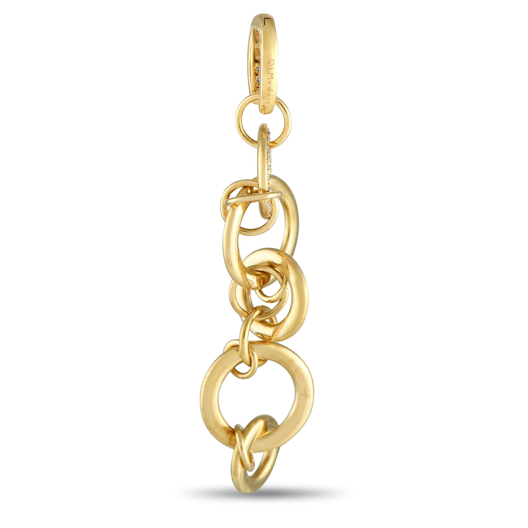 Add movement to any ensemble with these luxurious Di Modolo earrings. Interlocking links crafted from 18K Yellow Gold make them incredibly dynamic in design, while Diamonds totaling 1.30 carats ensure they continually catch the light. Each earring