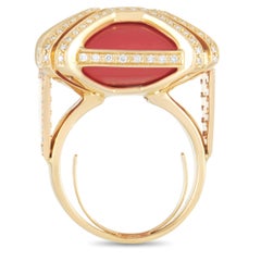 Di Modolo 18k Yellow Gold 1.50ct Diamond and Coral Ring
