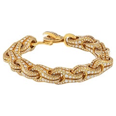 Di Modolo 18K Yellow Gold 15.52cttw Bicycle Style Link Pave Diamond Bracelet