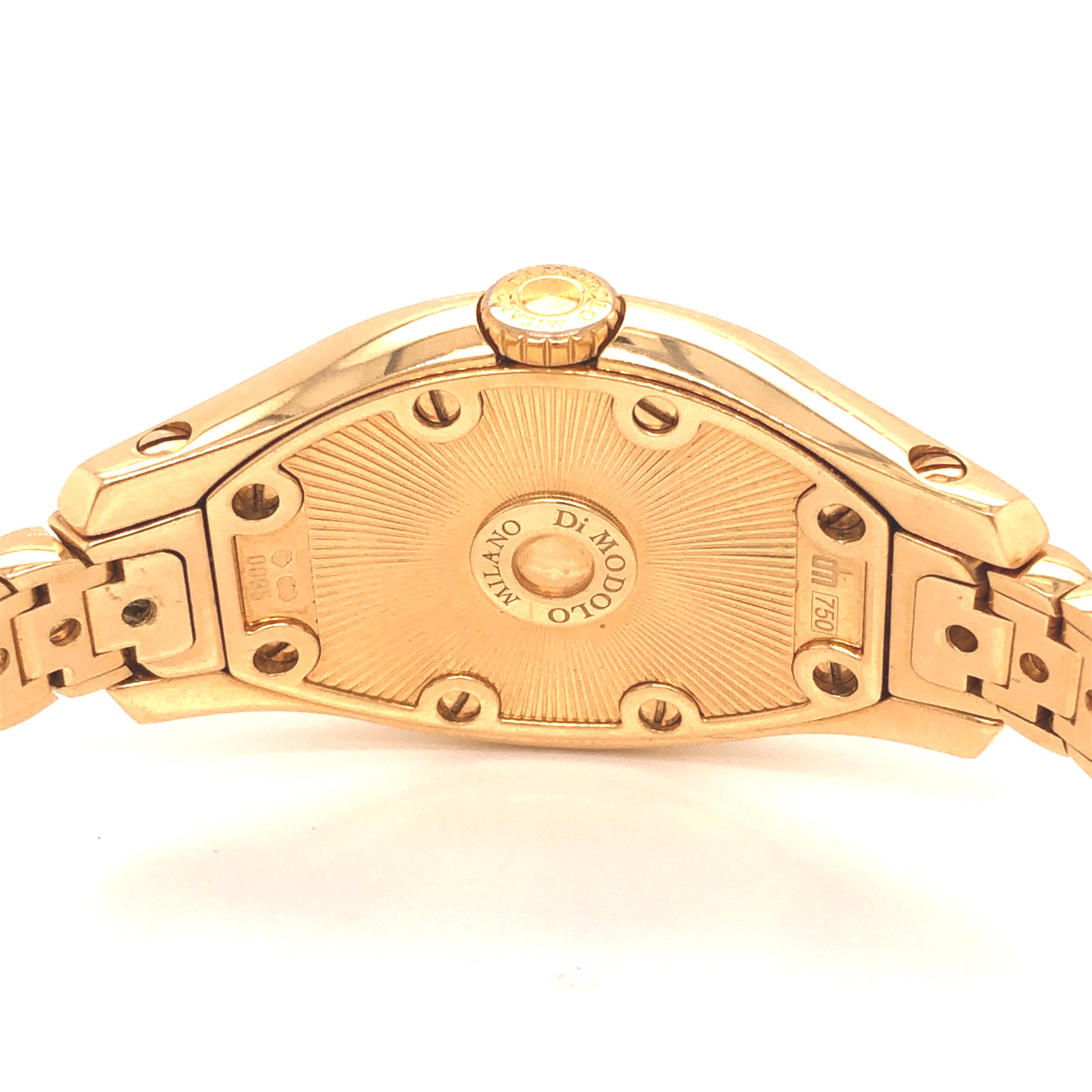Di Modolo 18 Karat Yellow Gold Diamond Ladies Tempia Watch In Good Condition For Sale In New York, NY