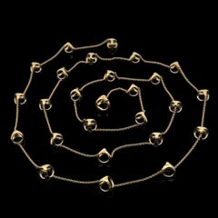 Di Modolo 18k Yellow Gold Long 42" Open Station and Cable Link Chain Necklace