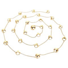 Di Modolo 18k Gelbgold Lange 42" Offene Station und Kabel Gliederkette Halskette
