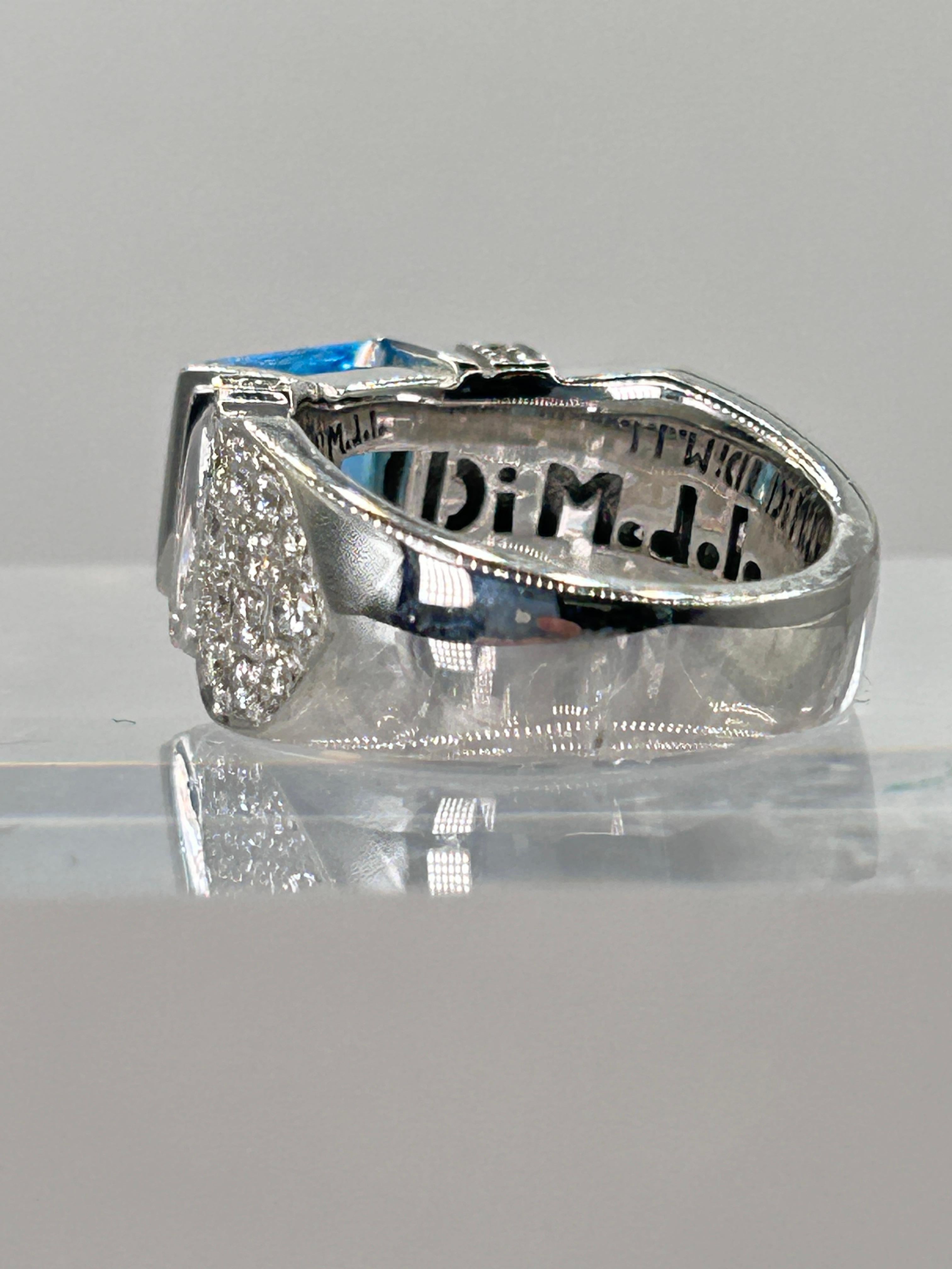 Di MODOLO Blue Topaz and Diamond Ring In Excellent Condition For Sale In New York, NY