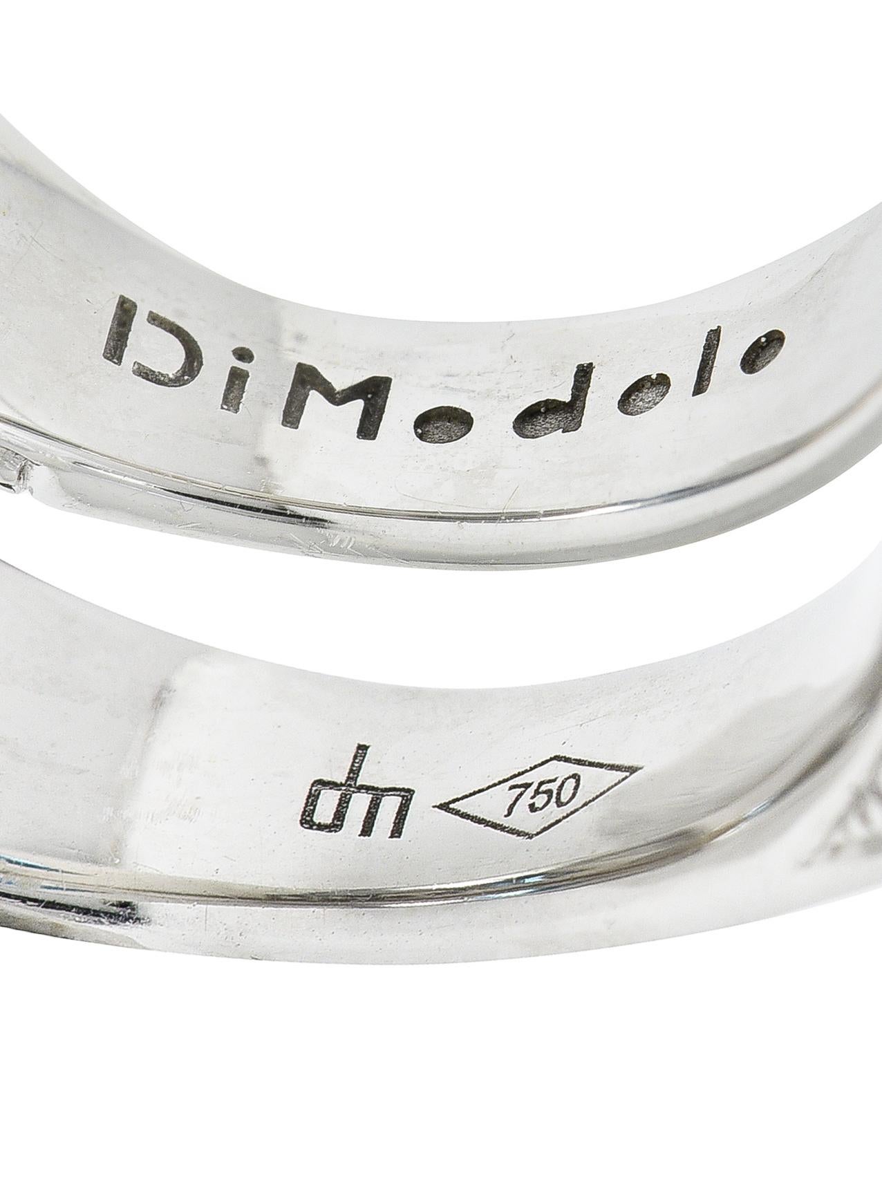 Di Modolo Blauer Topas Pavé-Diamant 18 Karat Weißgold Edelsteinring 2