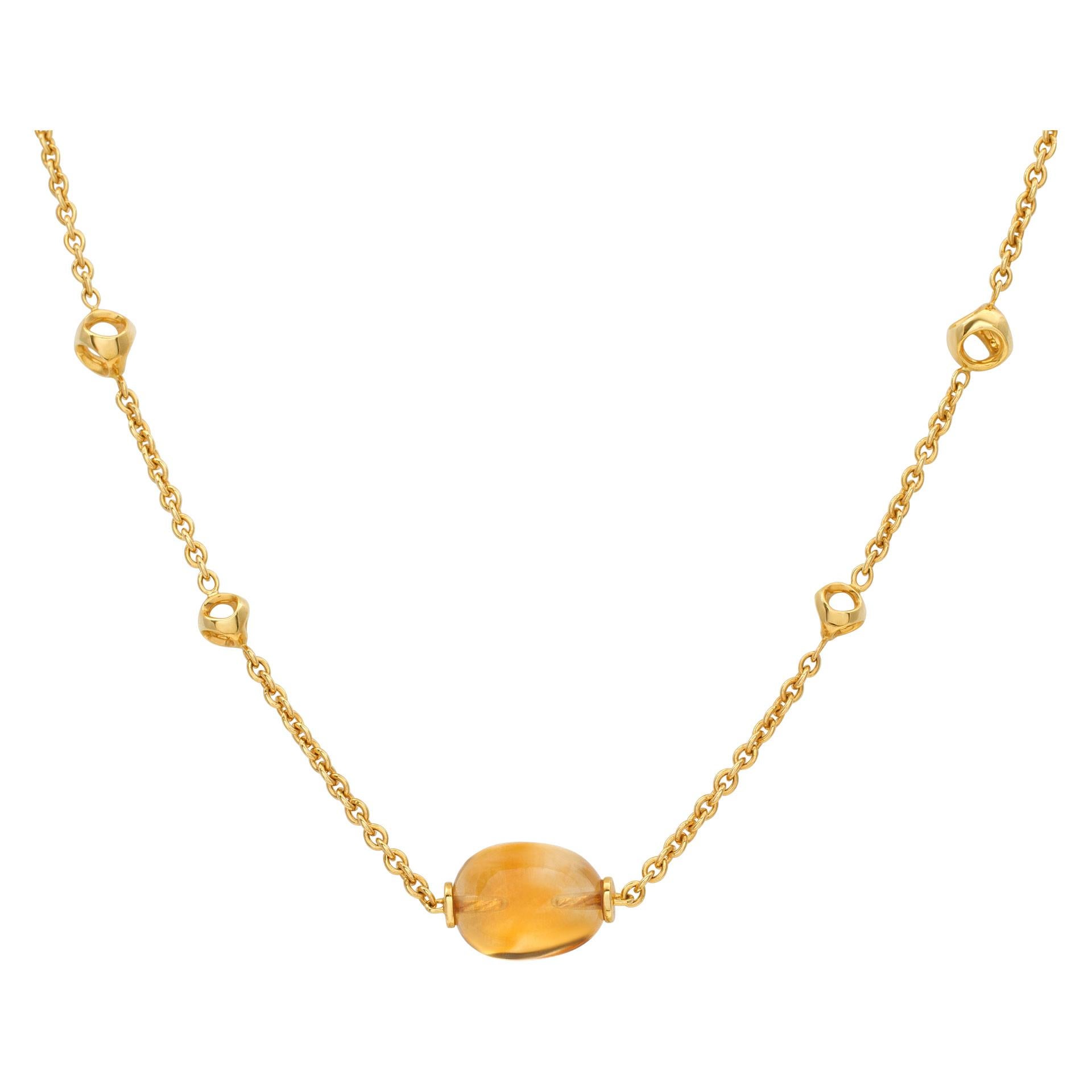 GESCHÄTZTER VERKAUFSPREIS: $4.200 IHR PREIS: $1.800 - Di Modolo Citrin Triadora Halskette in 18k Gold. Länge: 45,72 cm (18