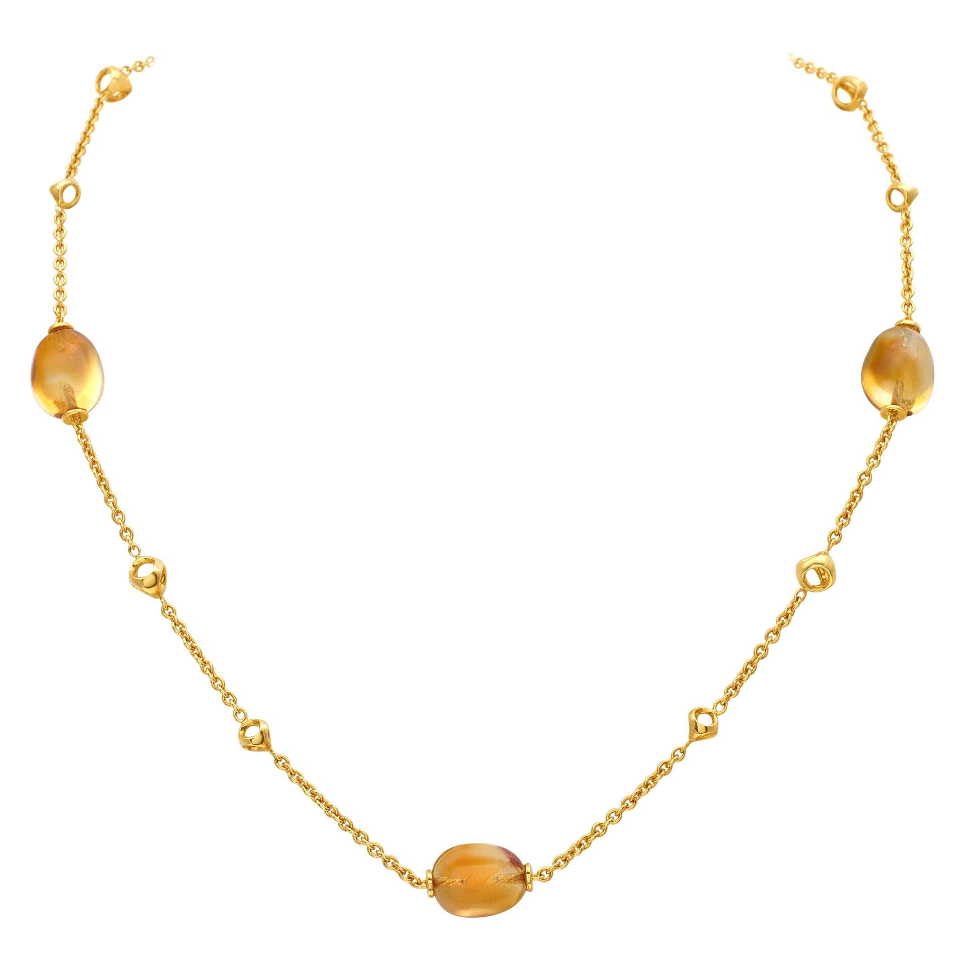 Di Modolo: 18 Karat Gold Halskette Triadora mit Citrin