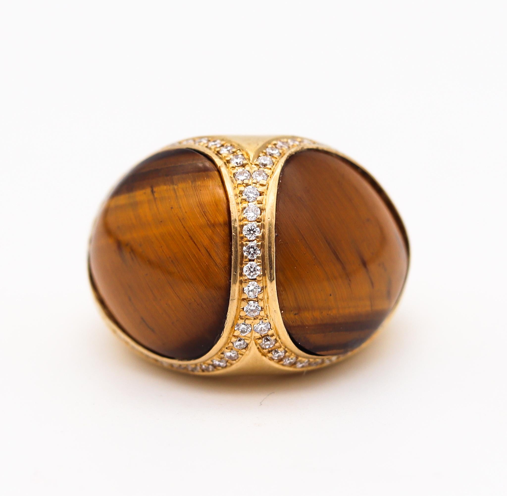 tiger eye gold ring