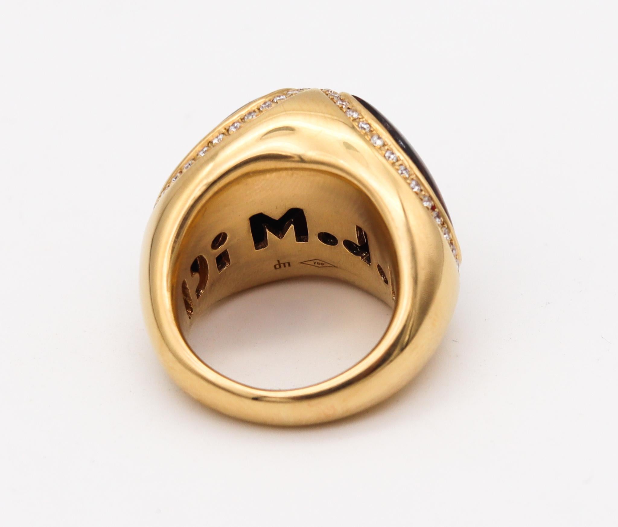 Di Modolo Cocktail Ring in 18Kt Gold With 28.65 Ctw Tiger Eye Quartz & Diamonds In Excellent Condition In Miami, FL