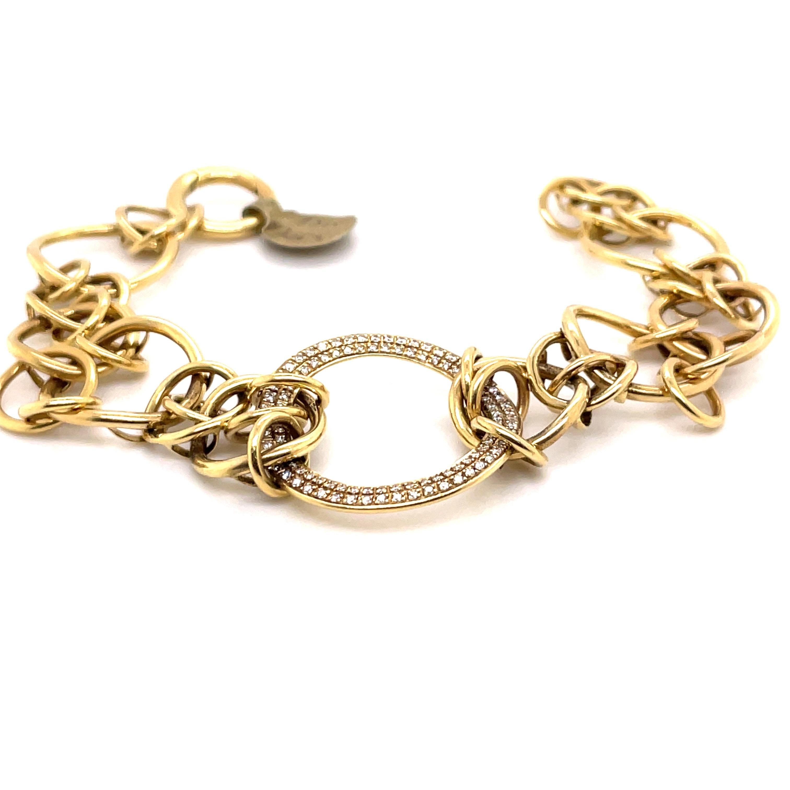 Di Modolo Tempia Kollektion Diamant-Gliederarmband aus 18 Karat Gelbgold Italien (Zeitgenössisch)