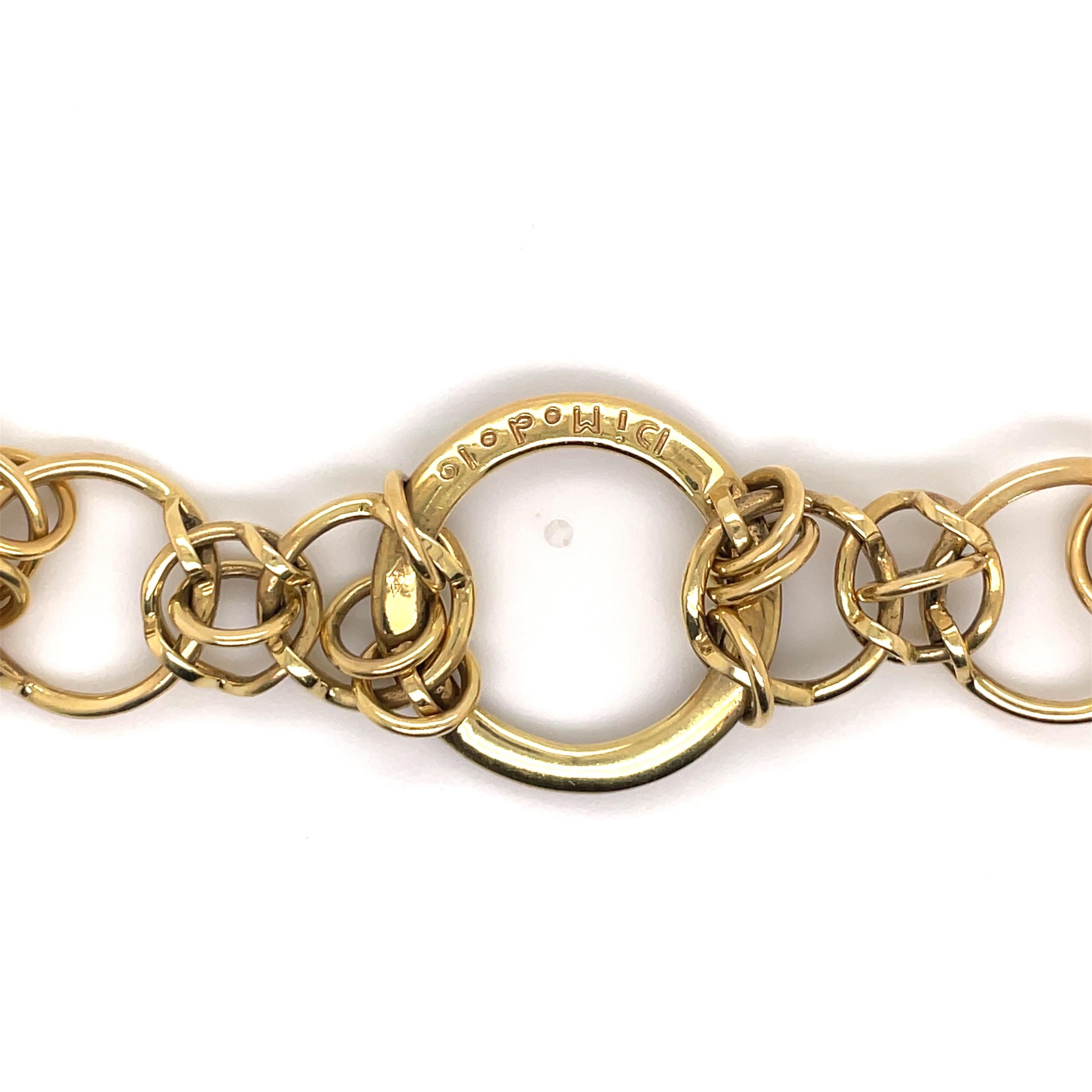 Di Modolo Tempia Kollektion Diamant-Gliederarmband aus 18 Karat Gelbgold Italien (Rundschliff)