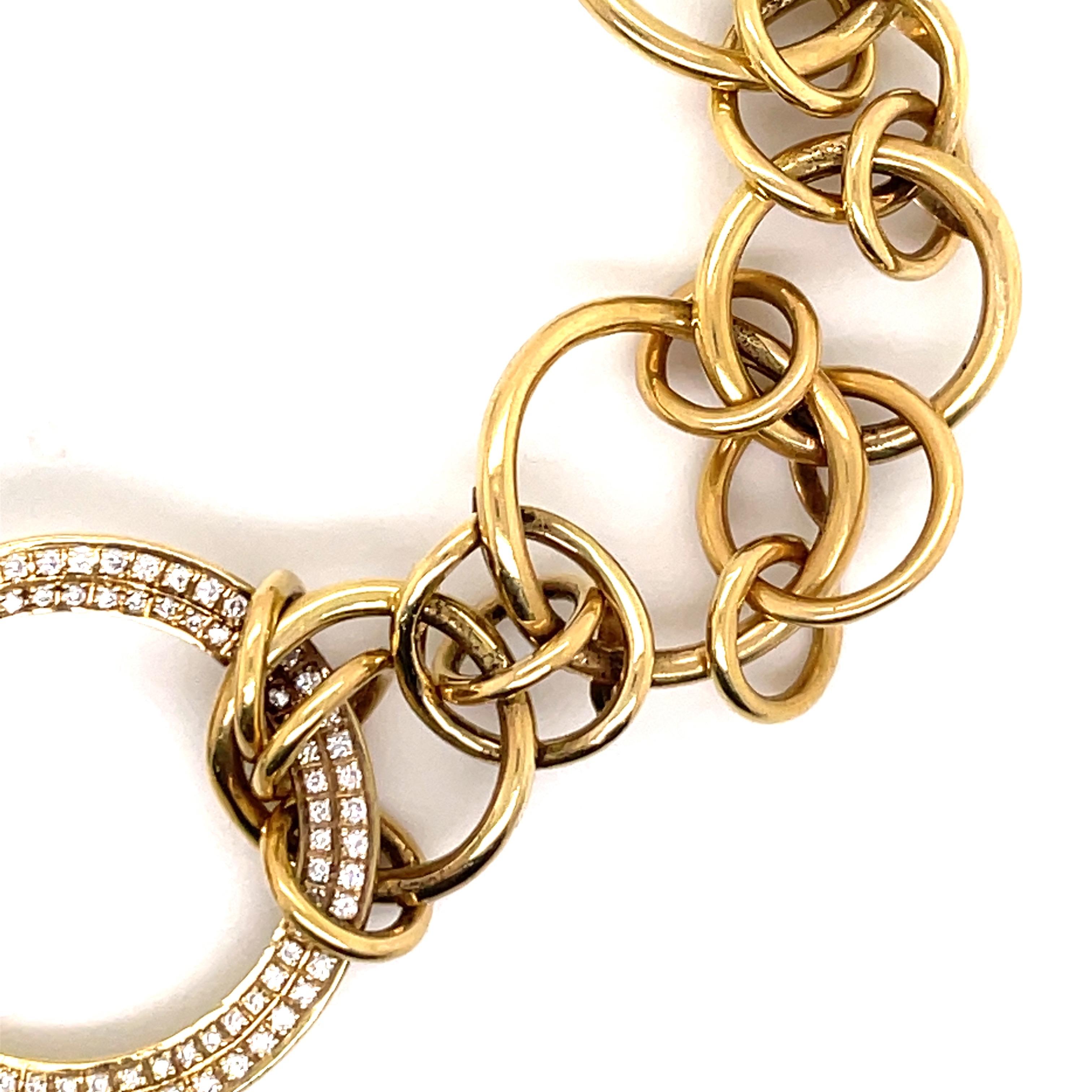 Di Modolo Tempia Kollektion Diamant-Gliederarmband aus 18 Karat Gelbgold Italien im Zustand „Neu“ in New York, NY