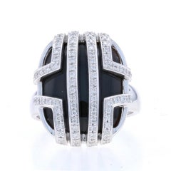Di Modolo Favola Onyx & Diamond Ring - White Gold 18k .72ctw Geometric