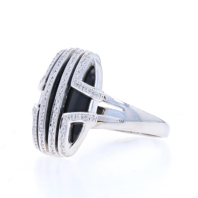 Di Modolo Favola Onyx & Diamond Ring - White Gold 18k .72ctw Geometric In Excellent Condition For Sale In Greensboro, NC