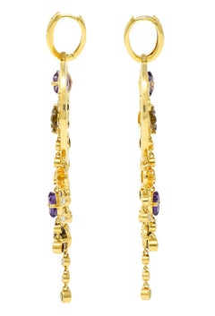 Di Modolo Italian 1.70 Carats Diamond 18 Karat Gold Tempia Floral Drop Earrings