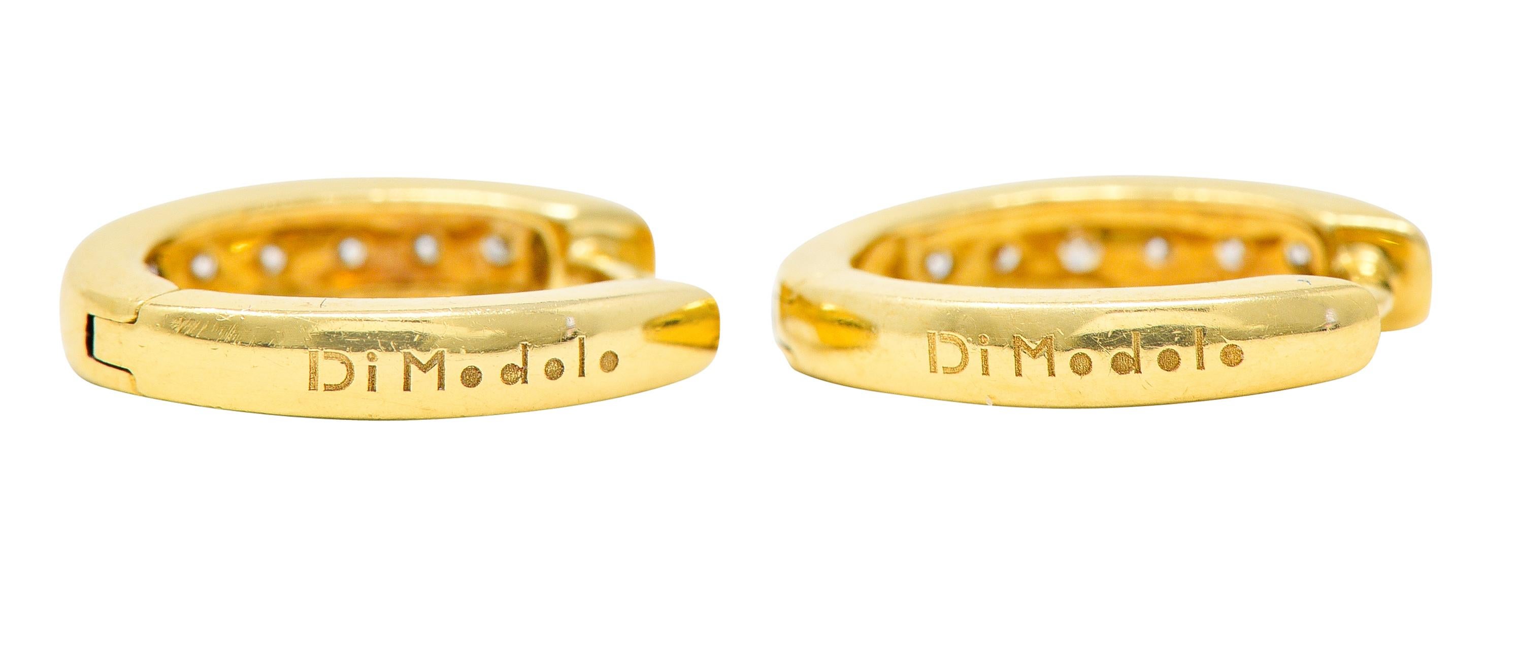 Women's or Men's Di Modolo Italian 1.70 Carats Diamond 18 Karat Gold Tempia Floral Drop Earrings