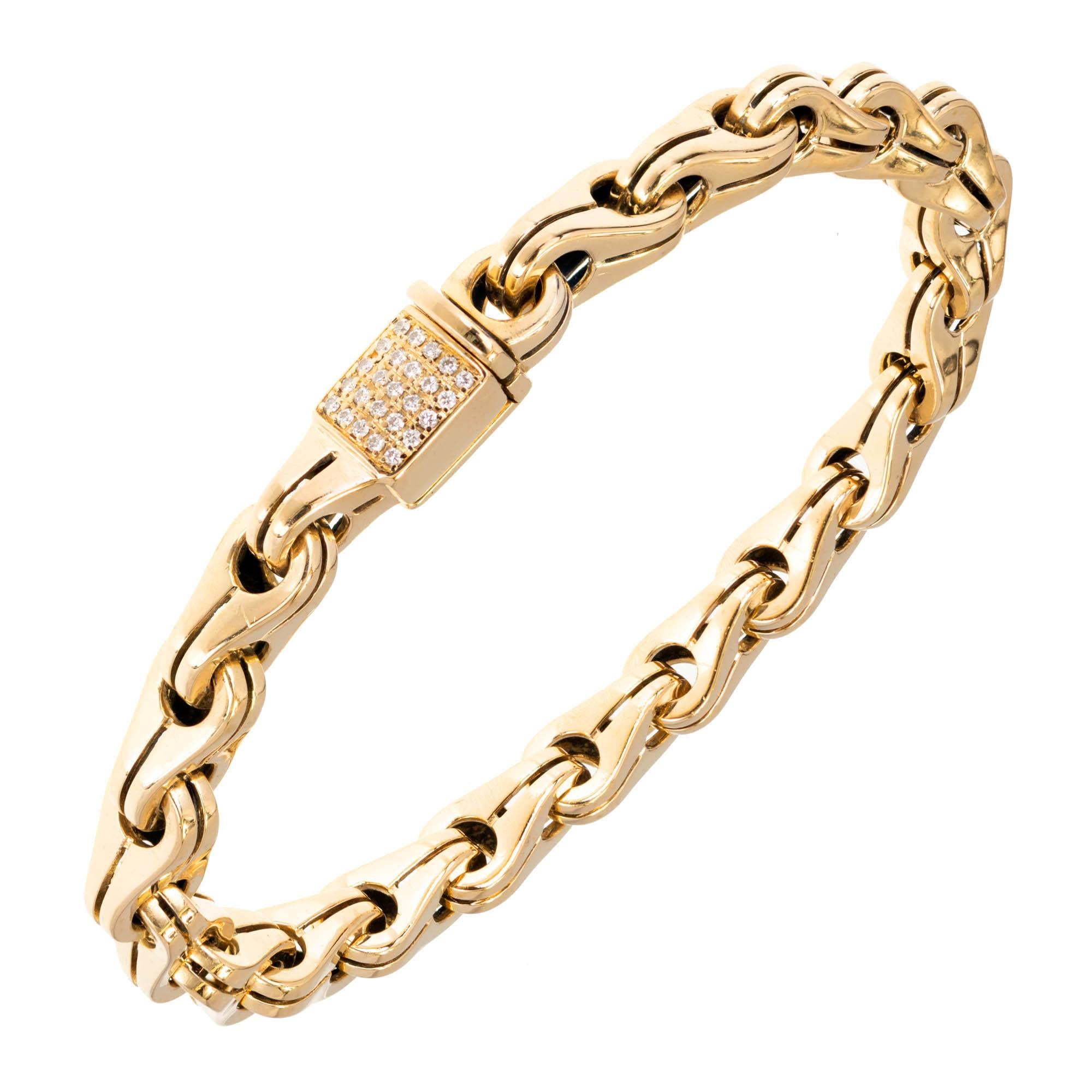 Di Modolo Men's Tempia Diamond Yellow Gold Link Bracelet