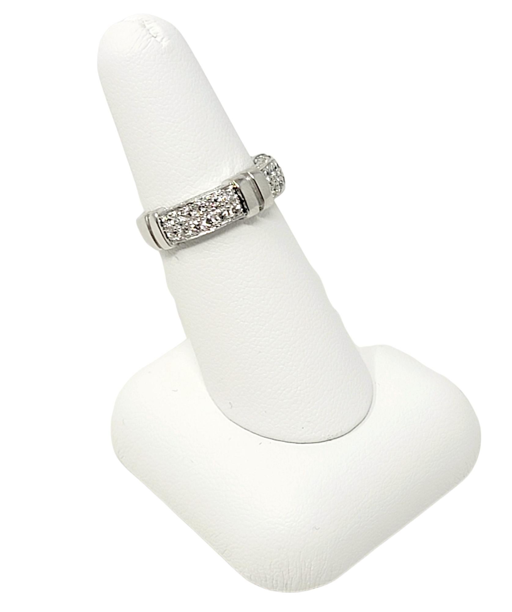 Di Modolo Quadria Pave Diamond Band Ring in 18 Karat White Gold .68 Carat Total For Sale 1