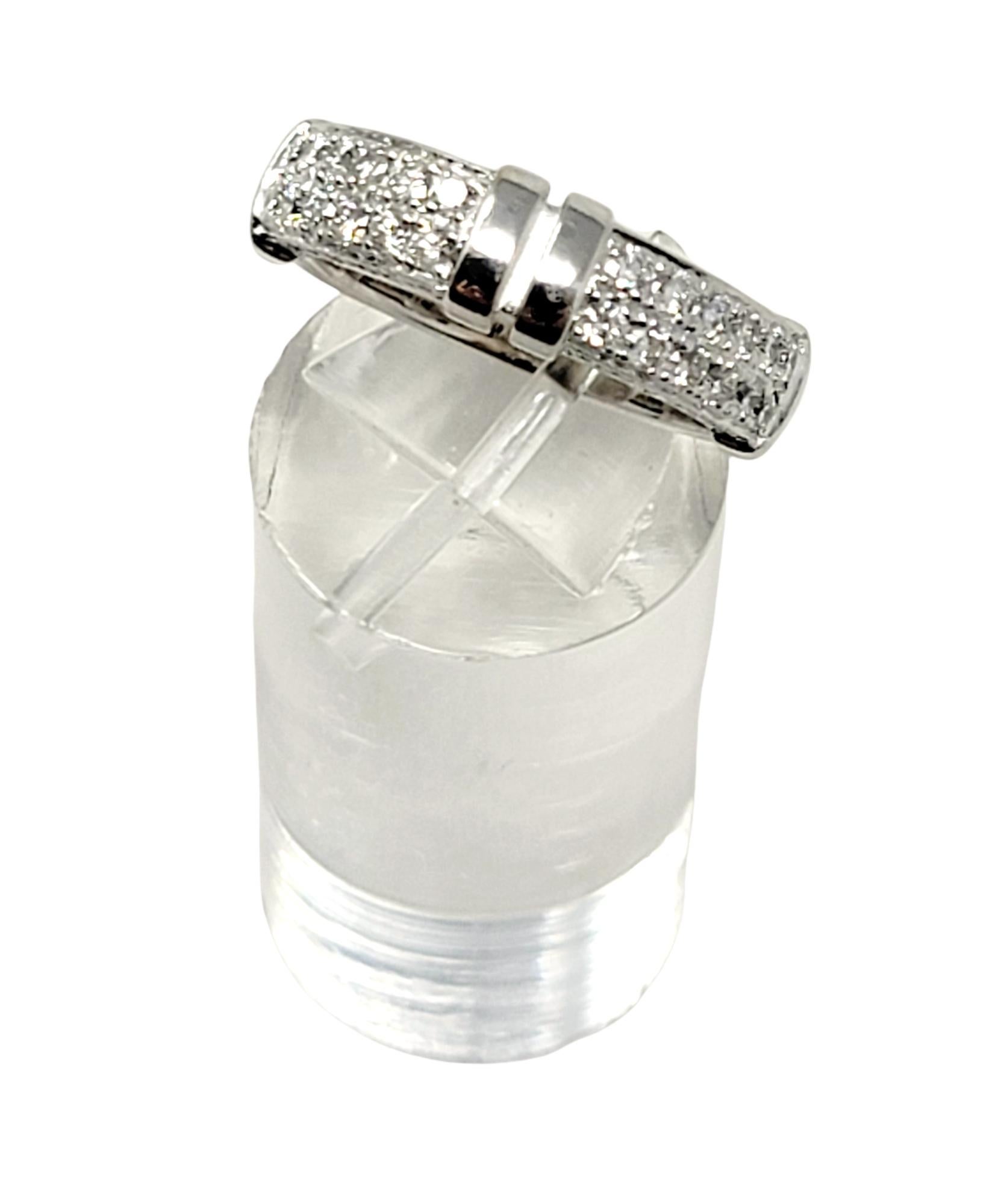 Di Modolo Quadria Pave Diamond Band Ring in 18 Karat White Gold .68 Carat Total For Sale 3