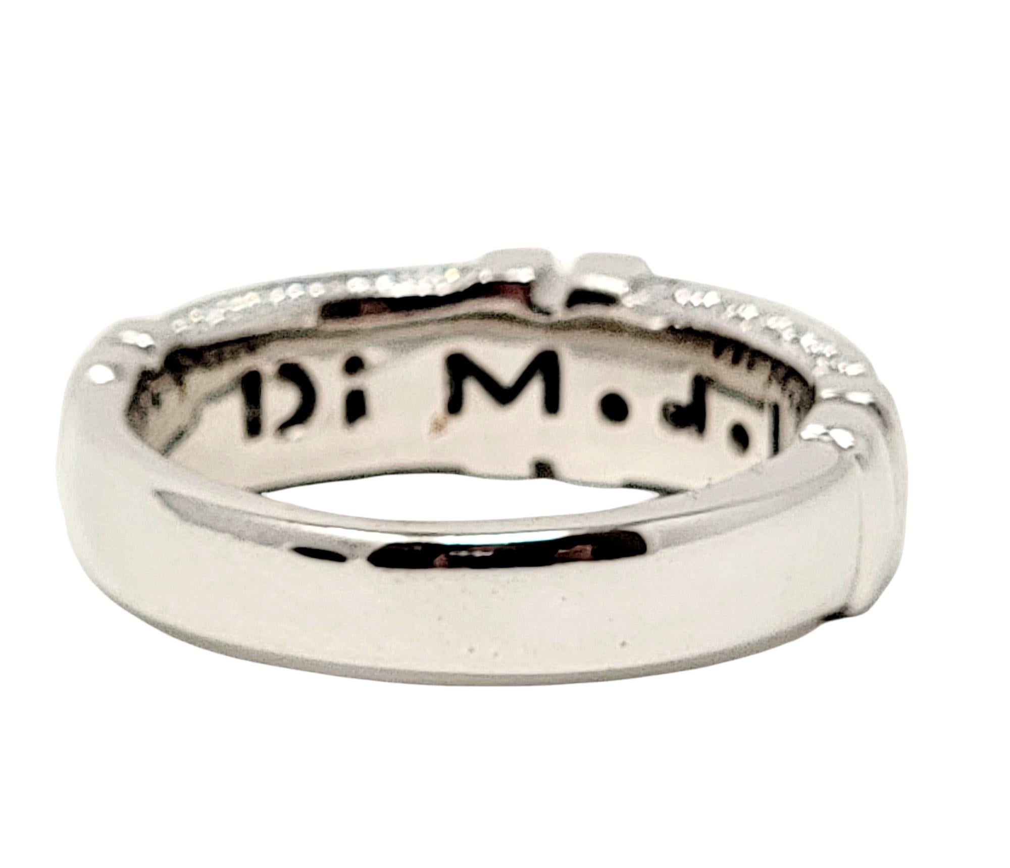 Di Modolo Quadria Pave Diamond Band Ring in 18 Karat White Gold .68 Carat Total For Sale 4