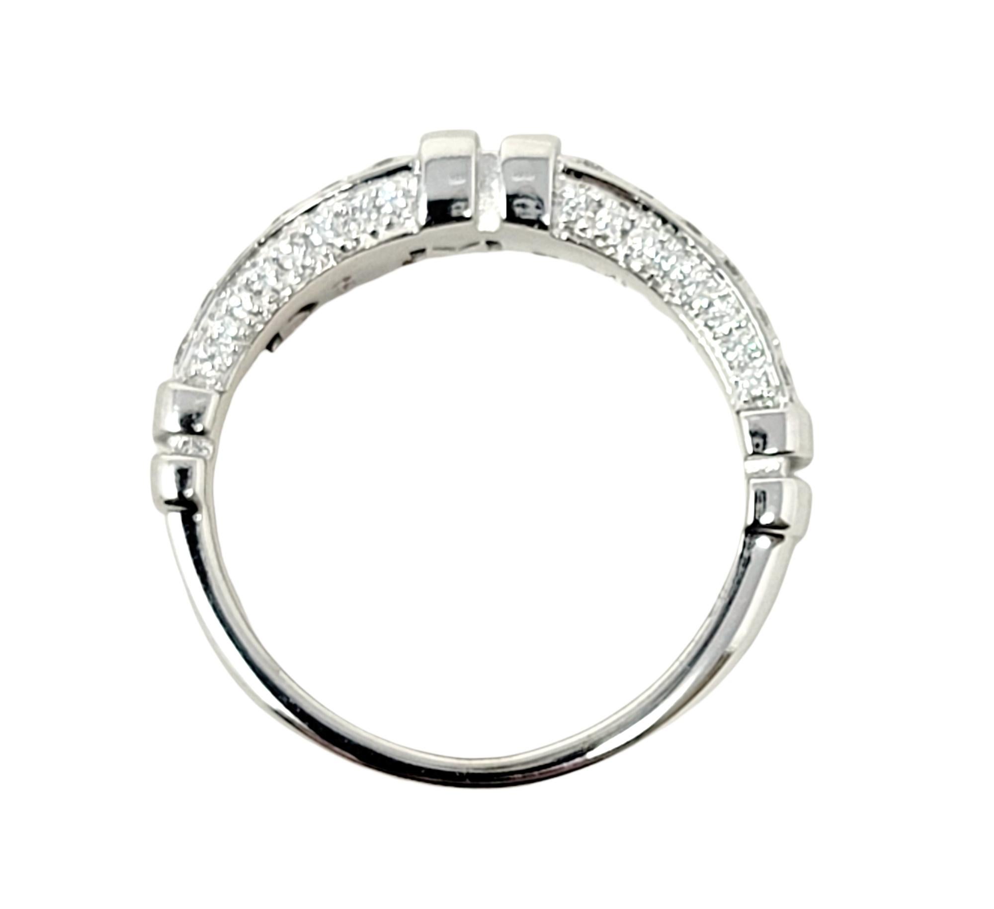 Contemporary Di Modolo Quadria Pave Diamond Band Ring in 18 Karat White Gold .68 Carat Total For Sale