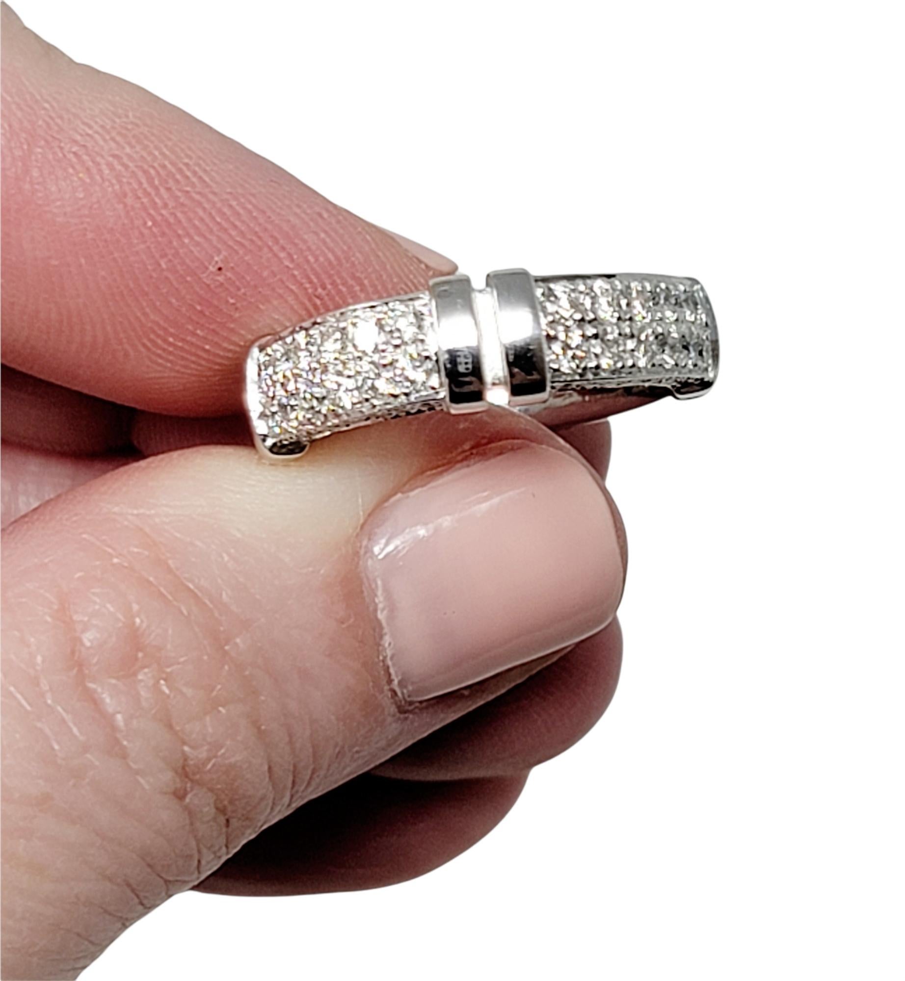 Round Cut Di Modolo Quadria Pave Diamond Band Ring in 18 Karat White Gold .68 Carat Total For Sale