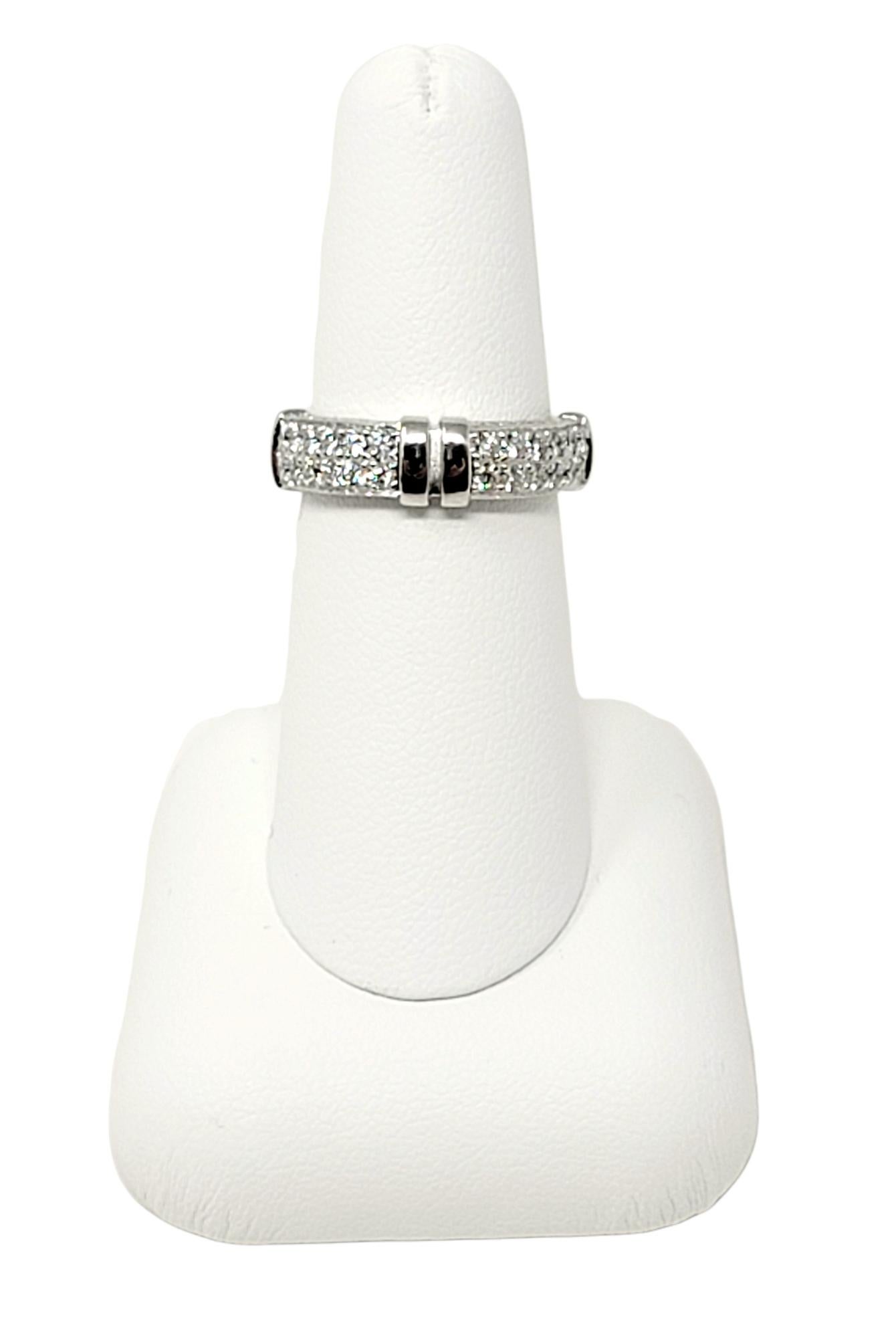 Women's Di Modolo Quadria Pave Diamond Band Ring in 18 Karat White Gold .68 Carat Total For Sale