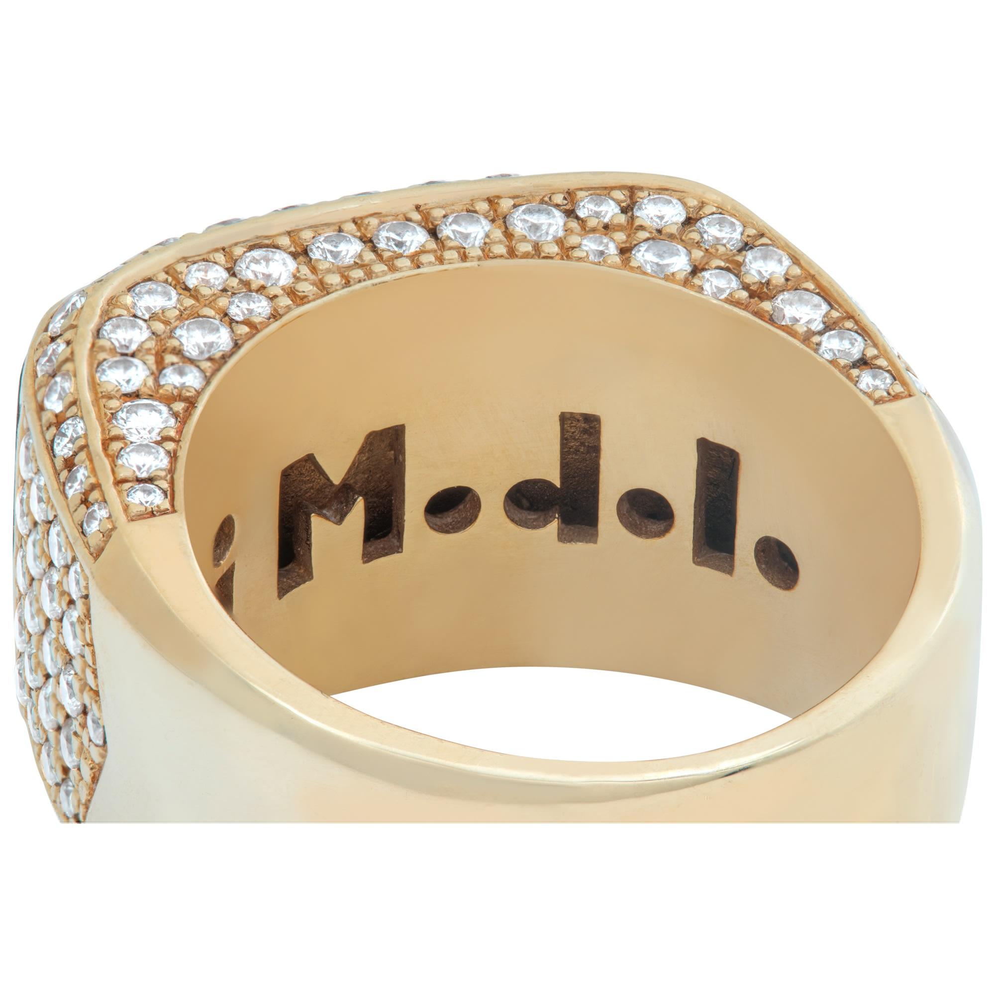 Di Modolo rich Mahogany Wood Milano designer ring w/ diamonds in yellow gold For Sale 1