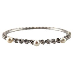Di Modolo Sterling Silver Icona Pearl Bangle Bracelet #18417
