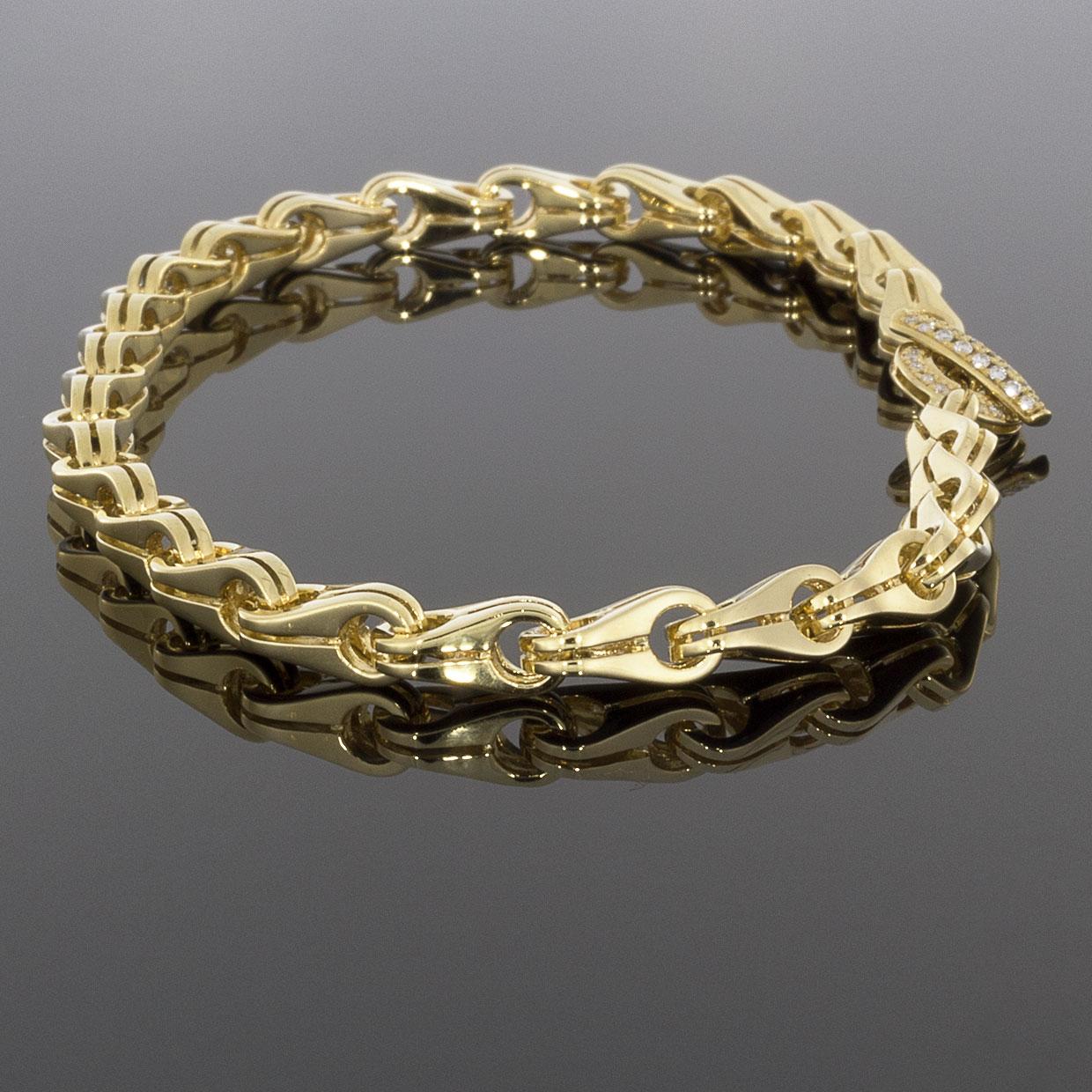 Di Modolo Tempia 18 Karat Yellow Gold Round Diamond Link Bracelet 1