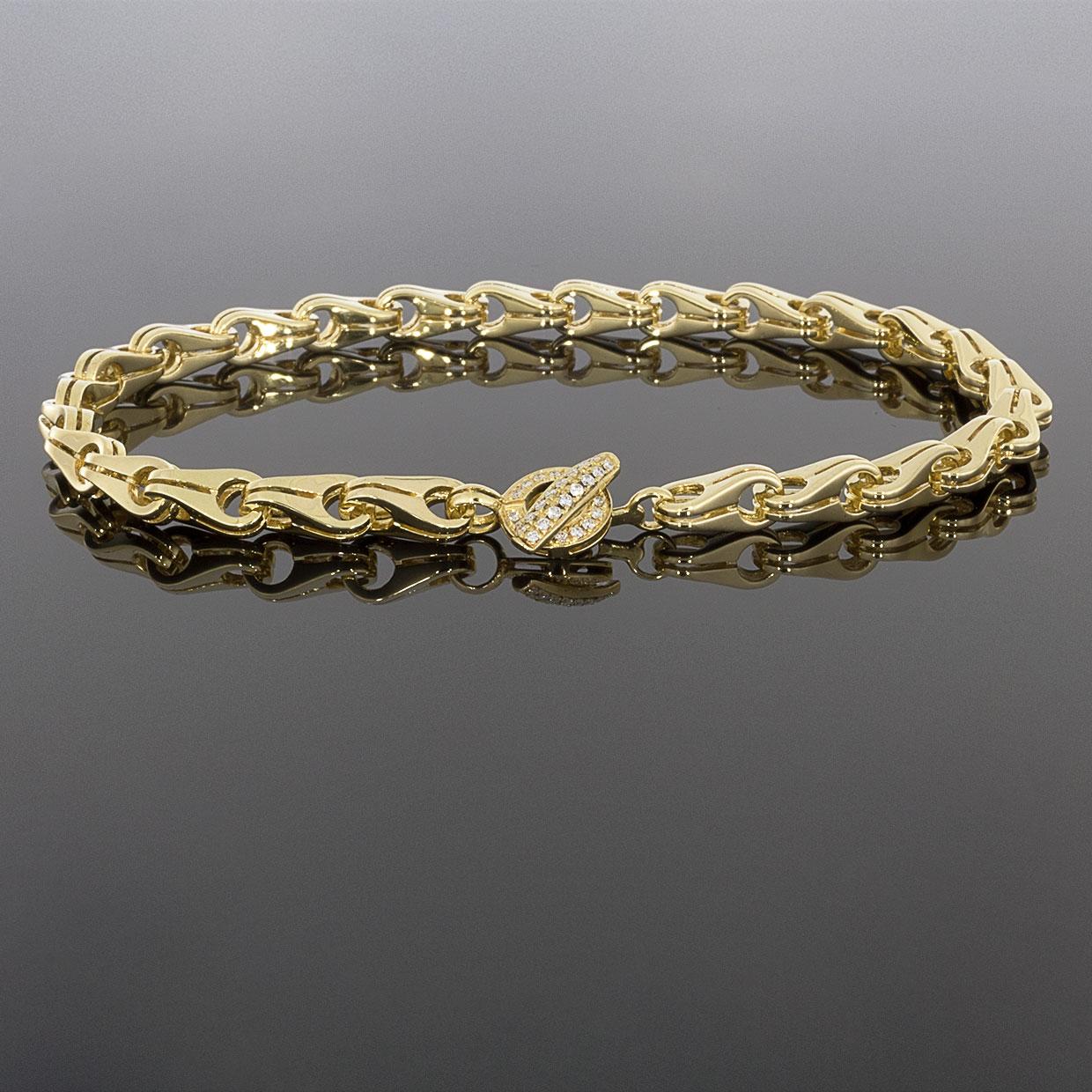 Di Modolo Tempia 18 Karat Yellow Gold Round Diamond Link Bracelet 2