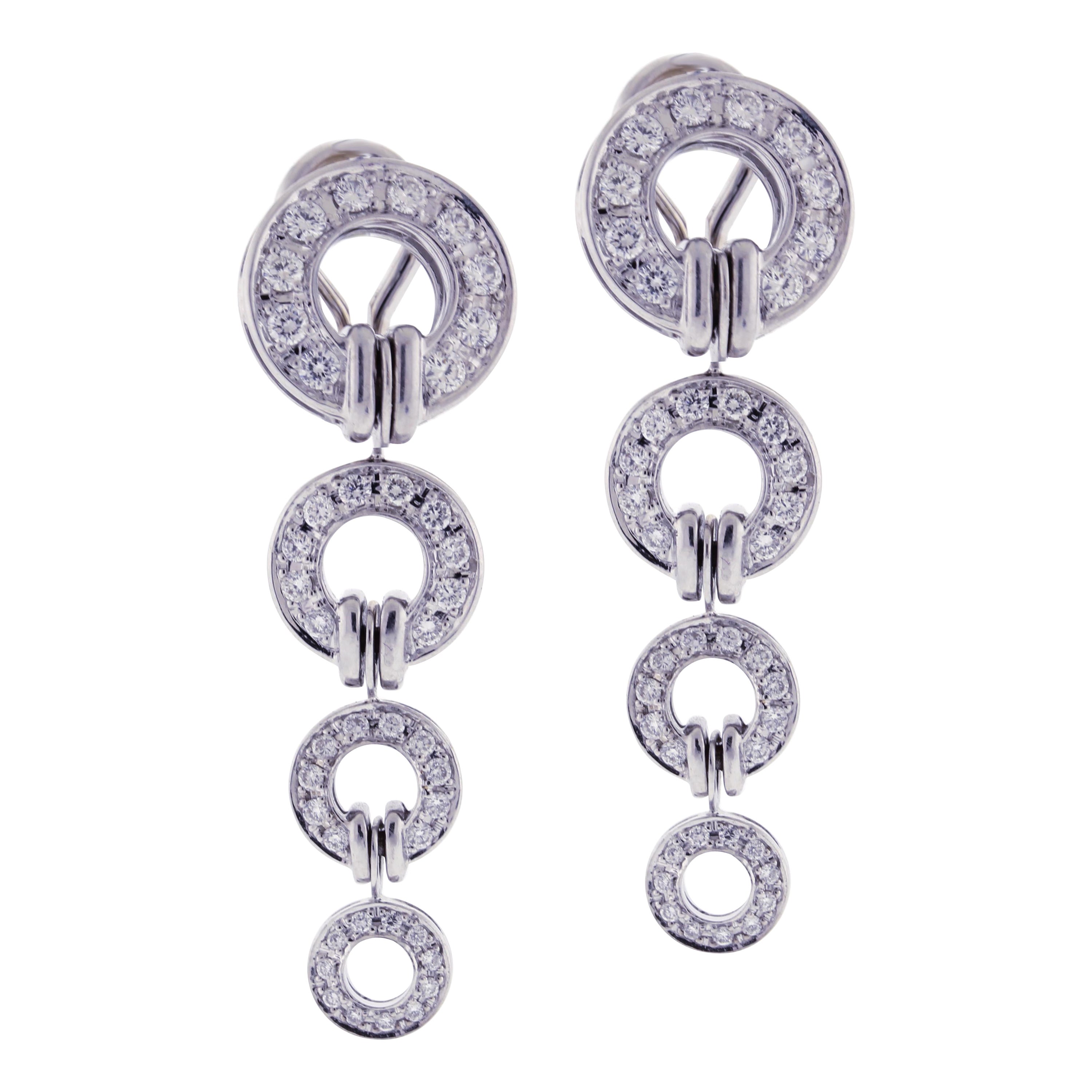 Di Modolo Tempia - Pendants d'oreilles en forme de cercle et ornés de diamants en vente