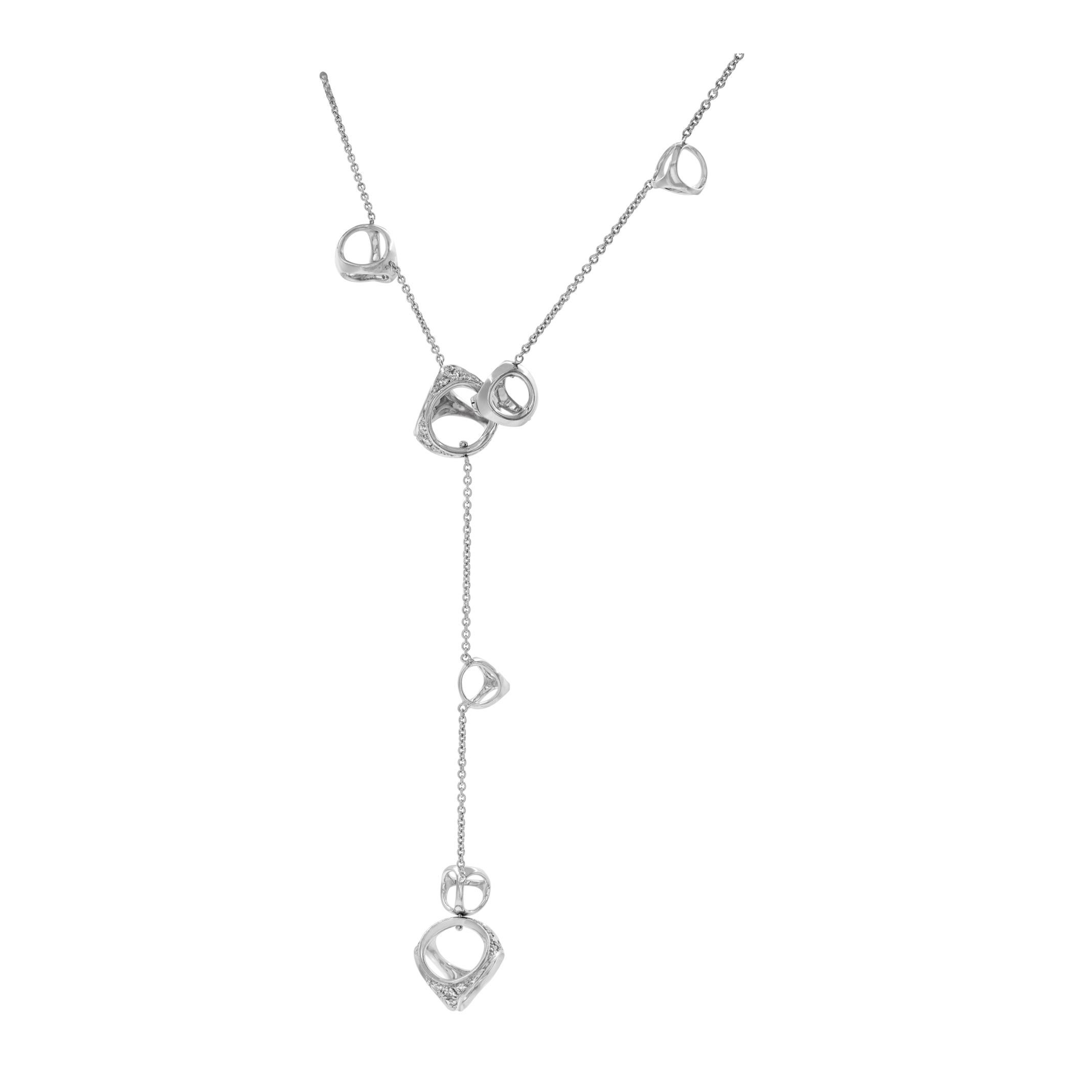 Di Modolo Triadra Circle Lariat Necklace in 18k White Gold For Sale 1
