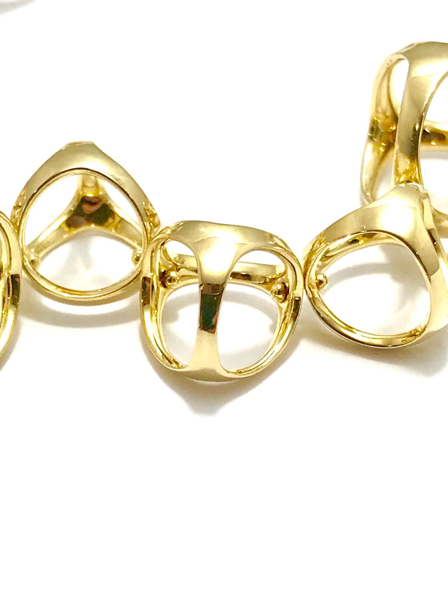 Round Cut Di Modolo Triadra Diamond 18 Karat Yellow and White Gold Bracelet