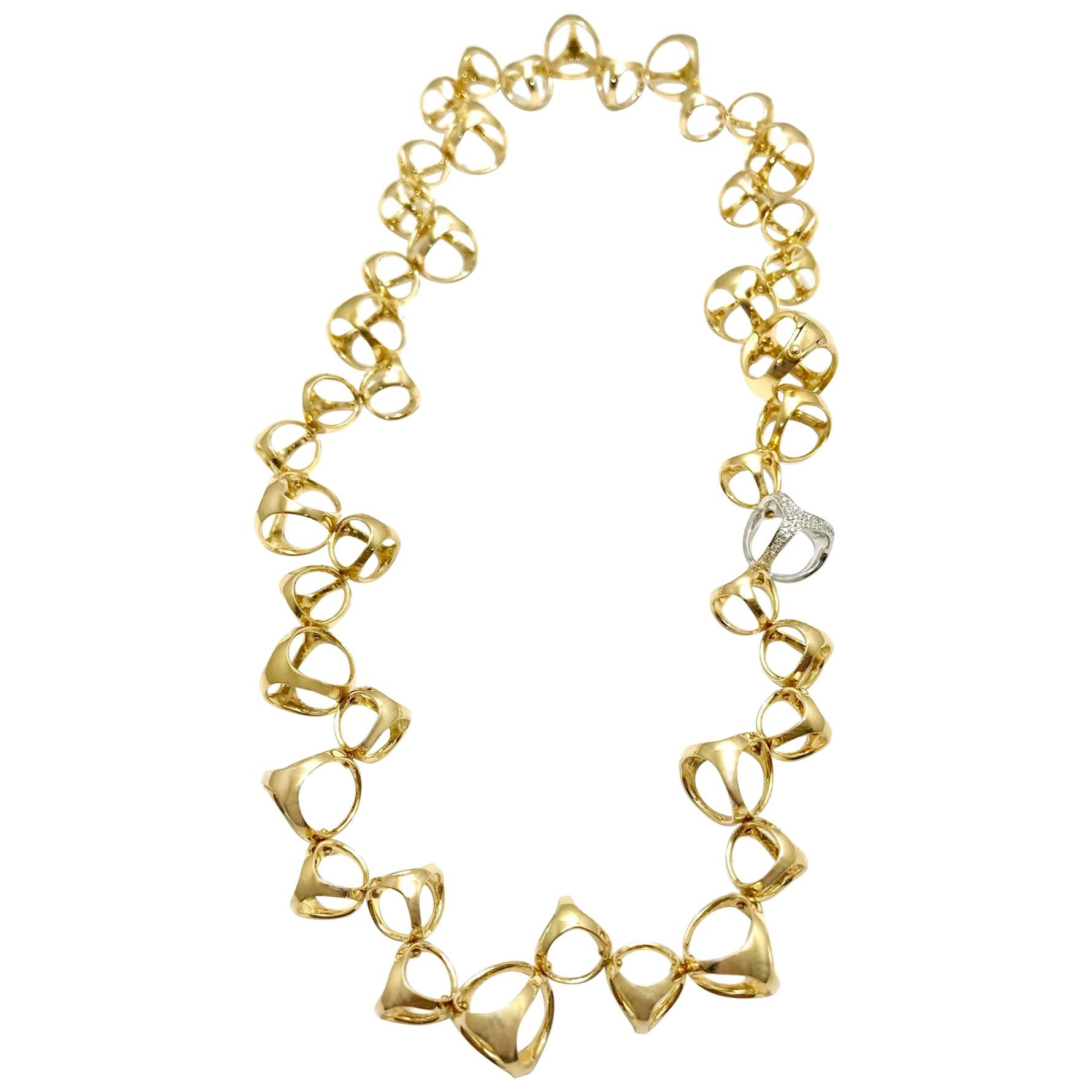 Di Modolo Triadra Diamond 18 Karat Yellow and White Gold Necklace