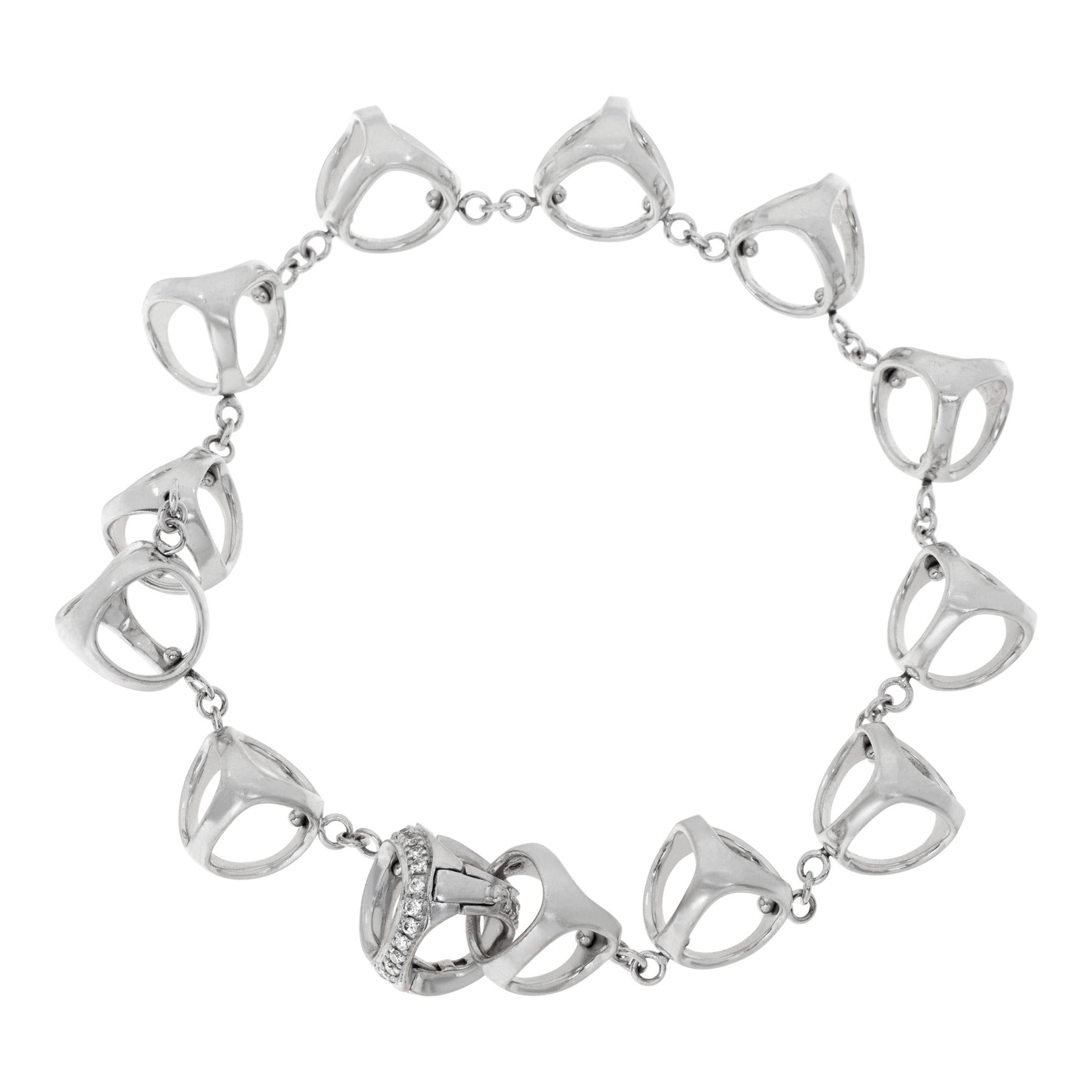 Di Modolo Triadra Milano, bracelet à cages triangulaires bombées en or blanc