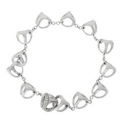 Di Modolo Triadra Milano white gold domed triangular cages bracelet