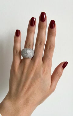 Di Modolo Bague triadra en or blanc 18 carats avec pavé de diamants
