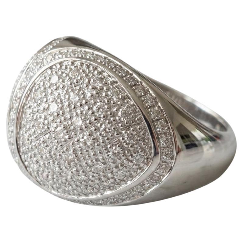 Di Modolo Triadra Pave Diamond Ring in 18K White Gold For Sale