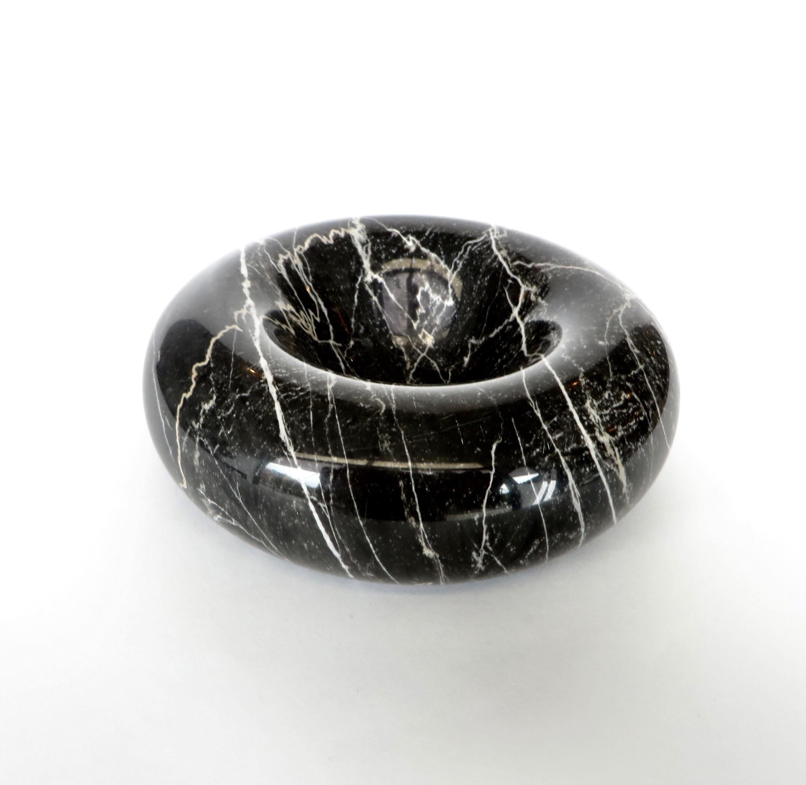 Mid-Century Modern Di Rosa & Giusti Italian Nero Marquina Black Marble Bowl for Up & Up