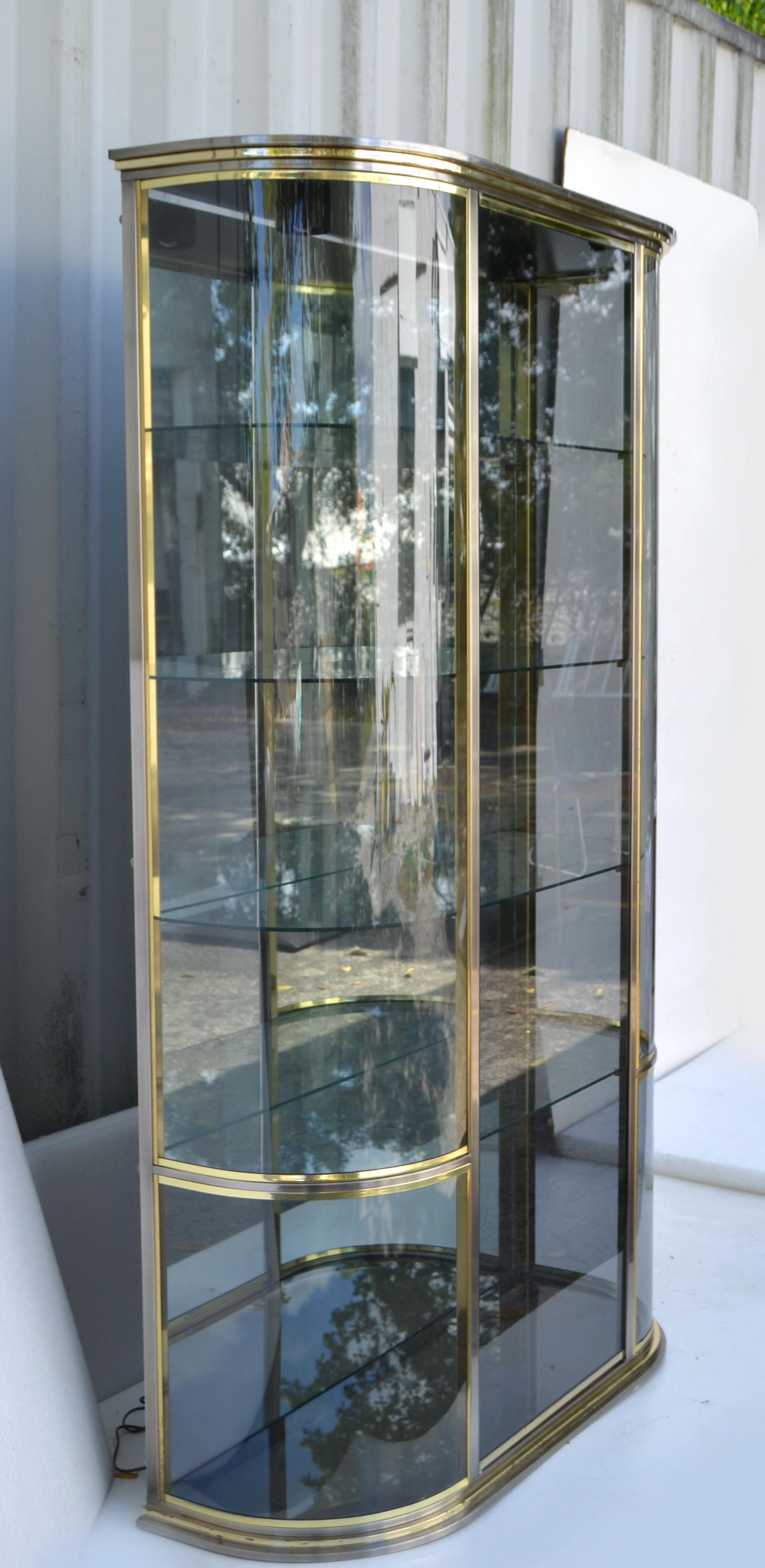 brass display cabinet