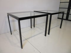 DIA Side Tables Black Anodized Metal / Glass by Design Institute of America