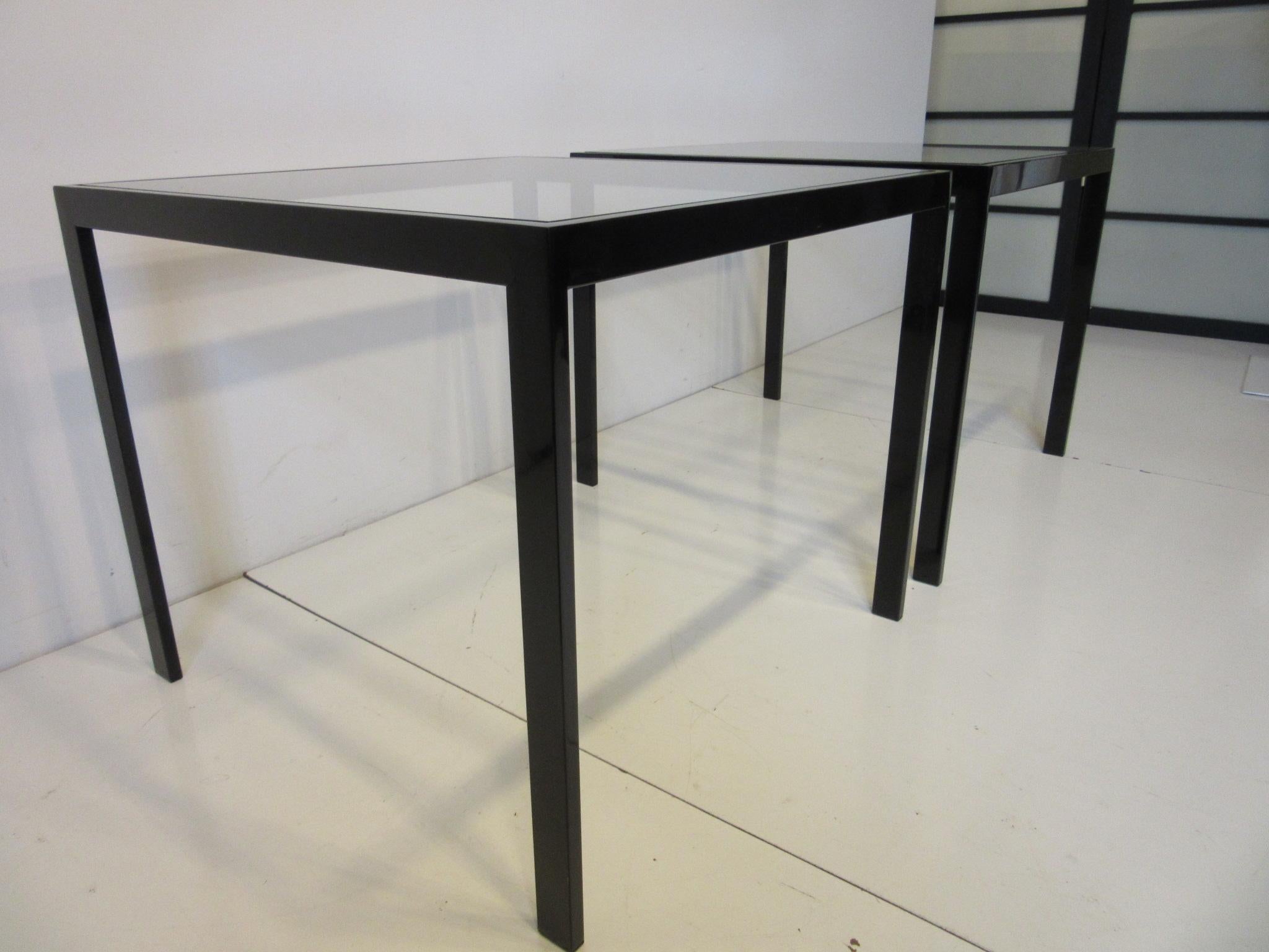 steel and glass side table