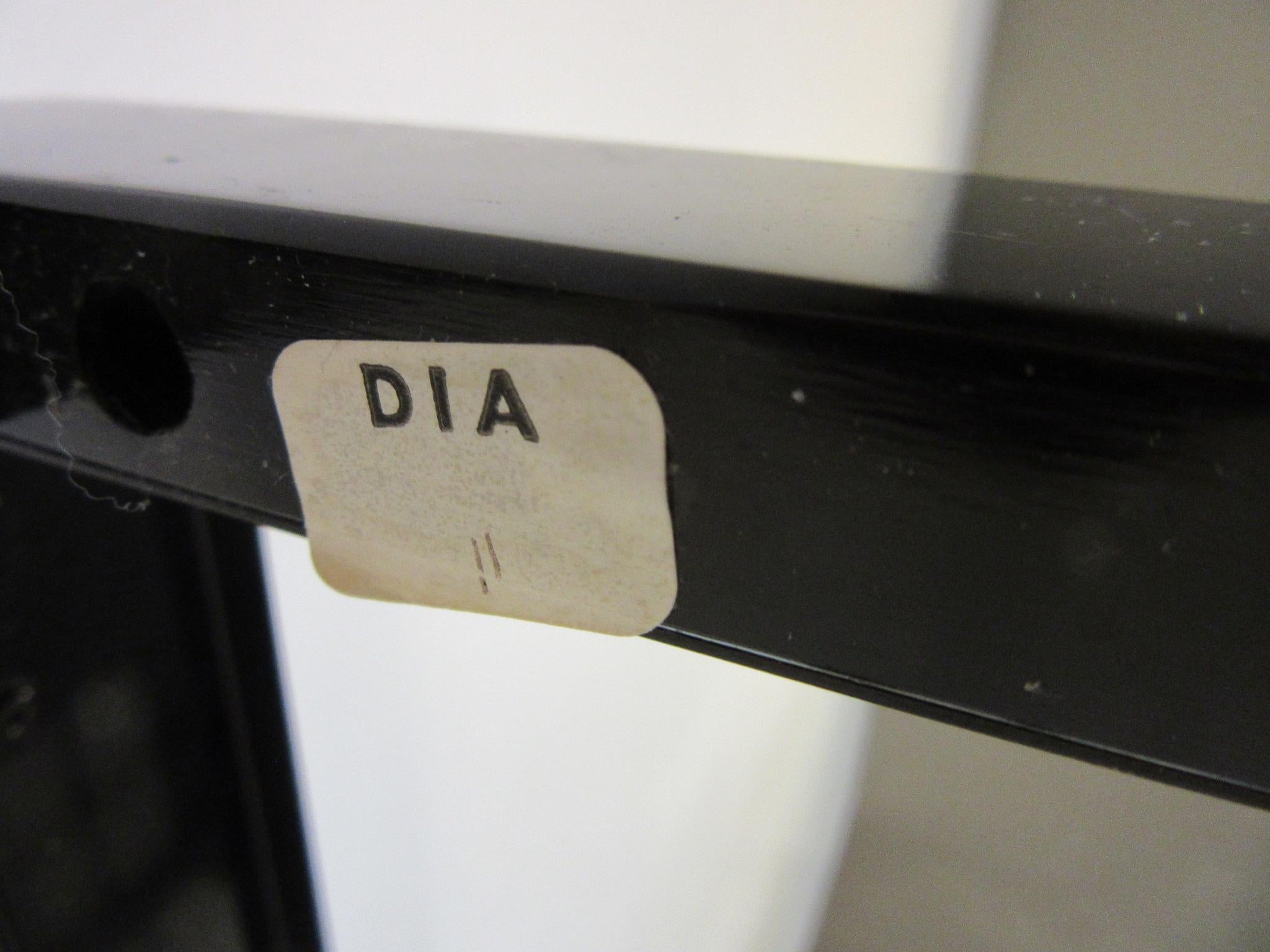 DIA Side Tables Black Anodized Metal / Glass by Design Institute of America In Good Condition For Sale In Cincinnati, OH